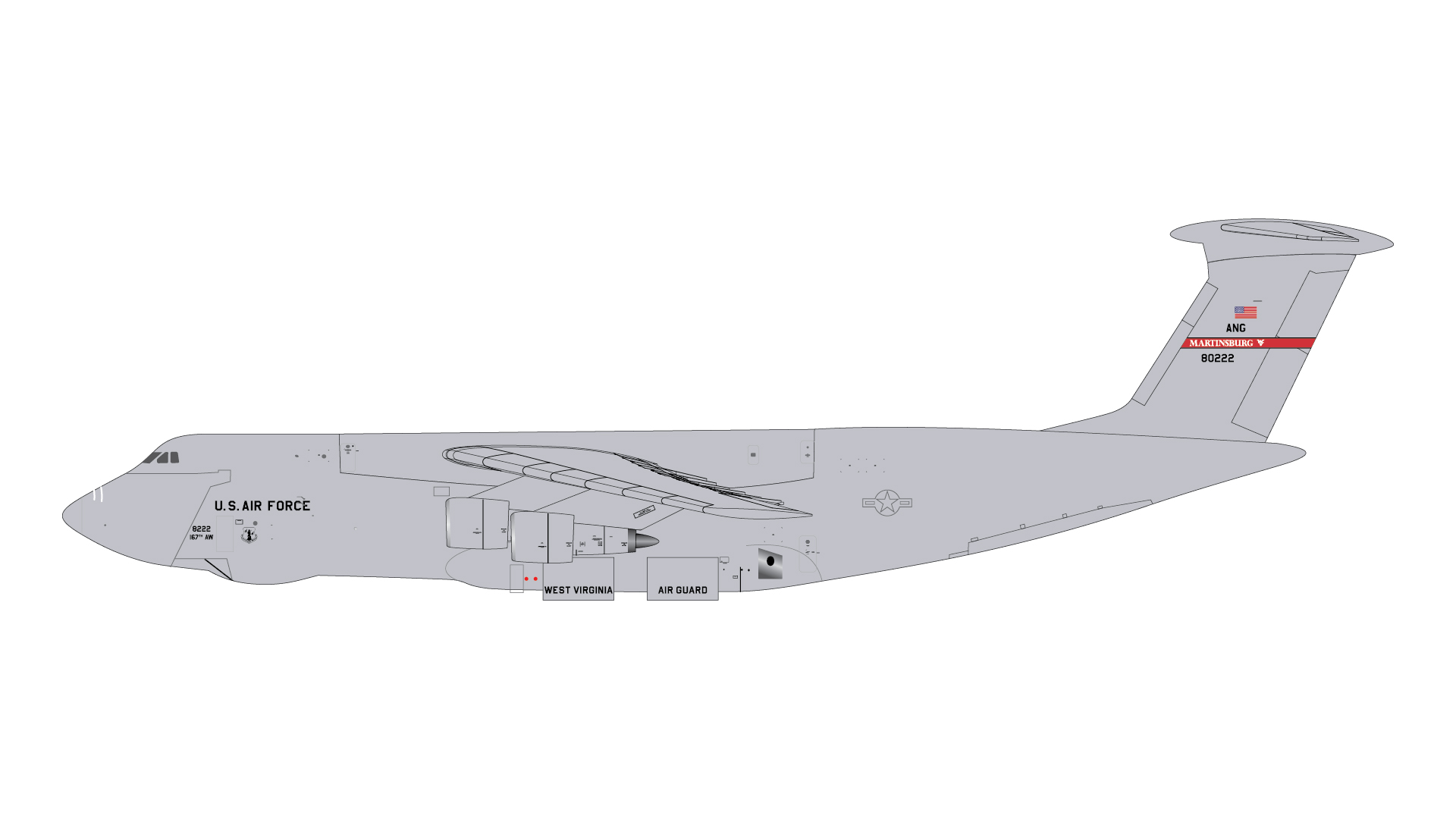 GMUSA152 GEMINI MACS U.S. Air Force / アメリカ空軍 C-5A 68-0222 