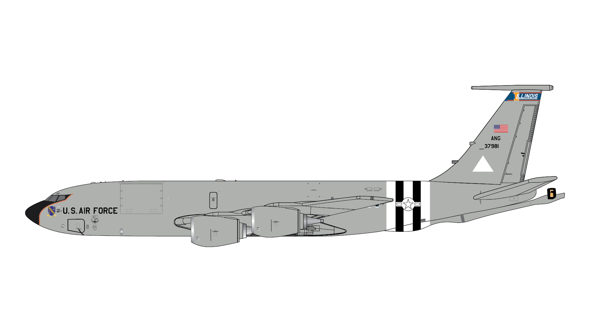 GMUSA158 GEMINI MACS U.S. Air Force / アメリカ空軍 KC-135R 63-7981 Illinois Air National Guard 1:400 お取り寄せ