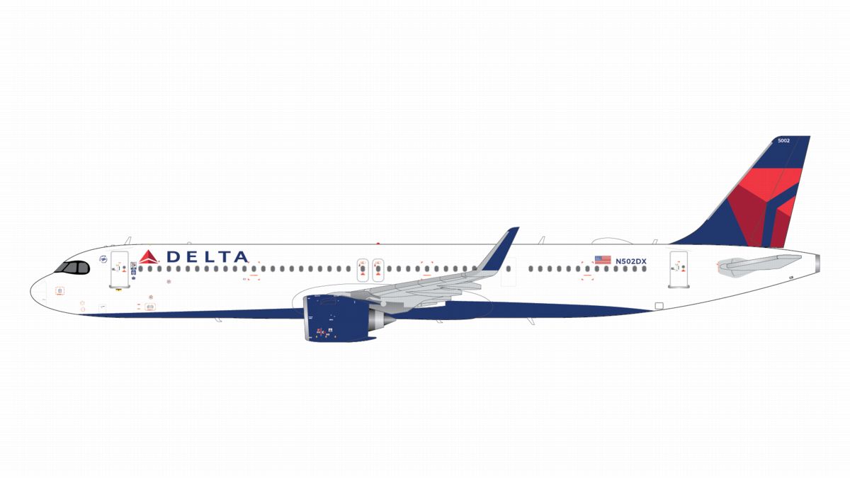 G2DAL1495 GEMINI 200 Delta Air Lines / デルタ航空 A321neo N502DX  スタンド付 1:200 お取り寄せ