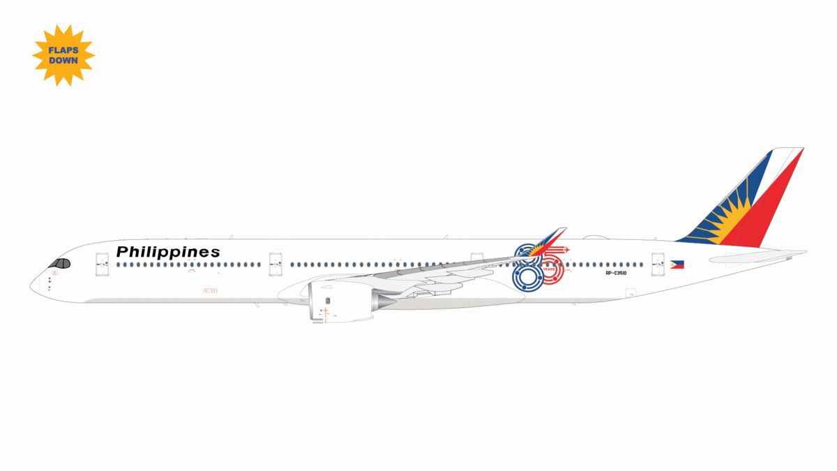 G2PAL1498F GEMINI 200 Philippine Airlines / フィリピン航空 A350-1000 flaps down RP-C3510 
