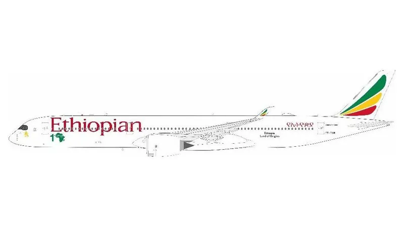 35XET0826 IN Flight200 Ethiopian Airlines / エチオピア航空/エチオピアン A350-1000 ET-BAW スタンド付き 1:200 予約