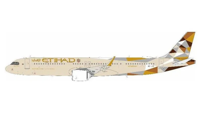 321EY0626 IN Flight200 Etihad Airways / エティハド航空 A321-200NXLR A6-LRE スタンド付き 1:200 予約