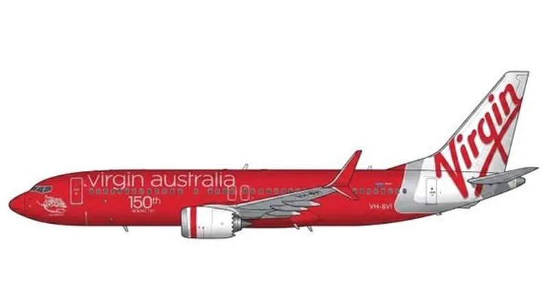 XX40899 JC WING Virgin Australia / ヴァージン・オーストラリア 150th 737 Boeing 737 MAX8 VH-8VI 1:400 予約