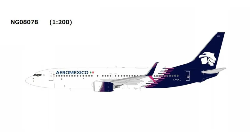 NG08078 NG MODELS Aeromexico / アエロメヒコ Boeing 737-800w XA-OCC 1:200 予約
