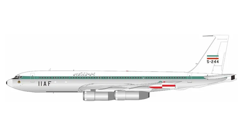 B707244 B-MODELS Islamic Republic of Iran Air Force / IRIAF / イラン・イスラム共和国空軍 707-300C 5-244  1:200 スタンド付 予約