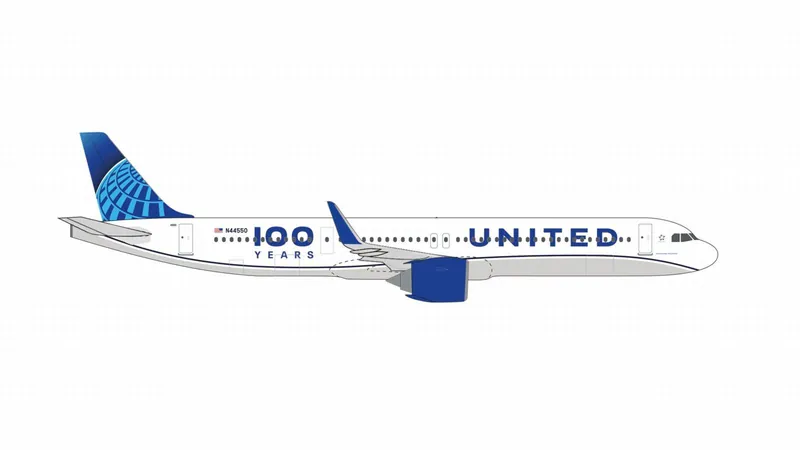 539388 Herpa United Airlines / ユナイテッド航空 A321neo N44550 100 Years 1:500 予約