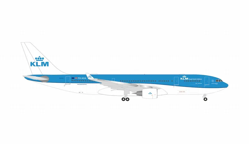 539685 Herpa KLM / KLMオランダ航空 A330-200 PH-AOA Dam - Amsterdam 1:500 予約