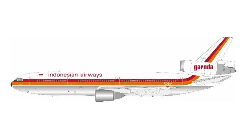 103GA0626P IN Flight200 Garuda Indonesia / ガルーダインドネシア航空/ガルーダ航空 DC-10-30 PK-GIA スタンド付き 1:200 予約