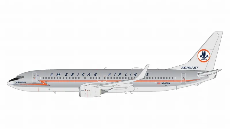 G1AAL002 GEMINI 200 American Airlines / アメリカン航空 B737-800W N905NN "Astrojet" livery (polished) スタンド付 1:100 予約