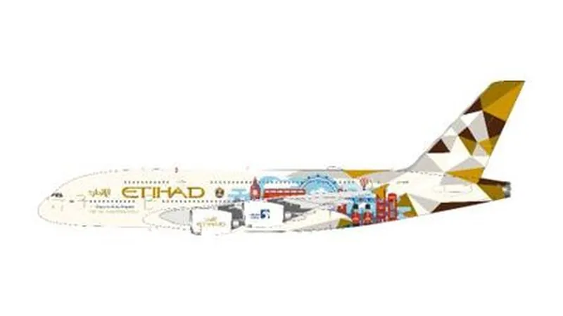 380EY0826 IN Flight200 Etihad Airways / エティハド航空 Choose the United Kingdom A380 A6-APE スタンド付き 1:200 予約