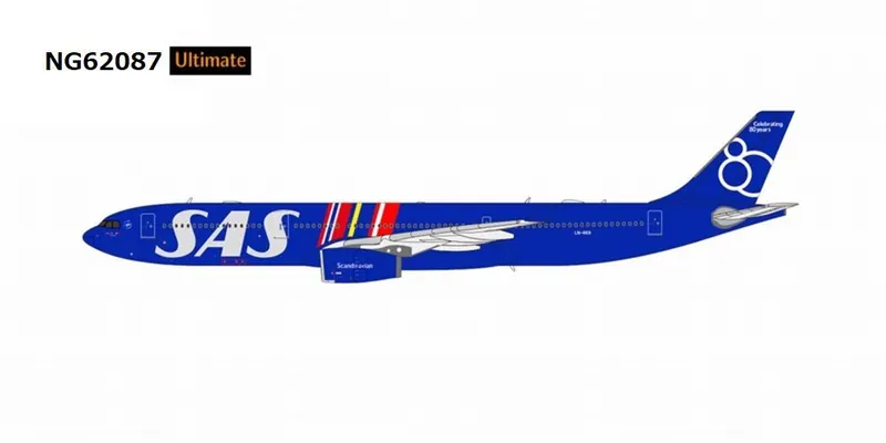 NG62087 NG MODELS ULTIMATE SAS Scandinavian Airlines / スカンジナビア航空 Celebrating 80 Years Livery; Luxurious Packaging A330-300 LN-RKR 1:400