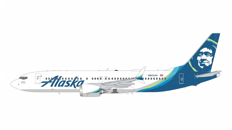 G2ASA1488 GEMINI 200 Alaska Airlines / アラスカ航空 737 MAX8 N803AK  スタンド付 1:200 予約