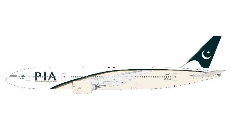 772PK0826 IN Flight200 PIA / Pakistan International Airlines / パキスタン国際航空 777-200ER AP-BGK スタンド付き 1:200 予約