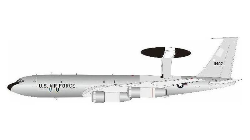 E3DUSAF407 IN Flight200 U.S. Air Force / アメリカ空軍 AEW&C Second Prototype 1972 EC-137D 71-1407 スタンド付き 1:200 予約
