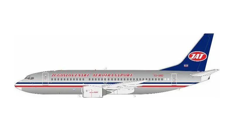 733JU0127P IN Flight200 JAT / Jat航空 ユーゴスラビア polished 737-300 YU-AND スタンド付き 1:200 予約