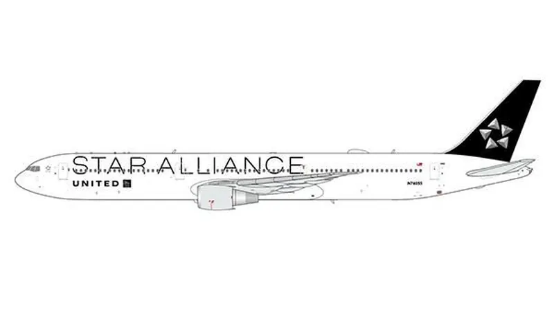 LH2507 JC WING United Airlines / ユナイテッド航空 Star Alliance 767-400ER N76055 スタンド付 1:200 予約